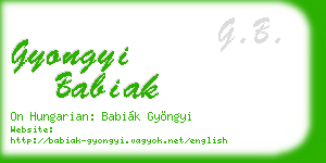 gyongyi babiak business card